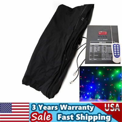10x6.5ft Stage Star Light Led Backdrop Wedding Party Curtain Retardant Dj Pub