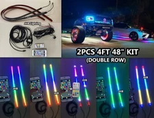 JHB 2PCS 4FT DOUBLE ROW CHASING Flow Multifunction LED Underglow Strips Lights