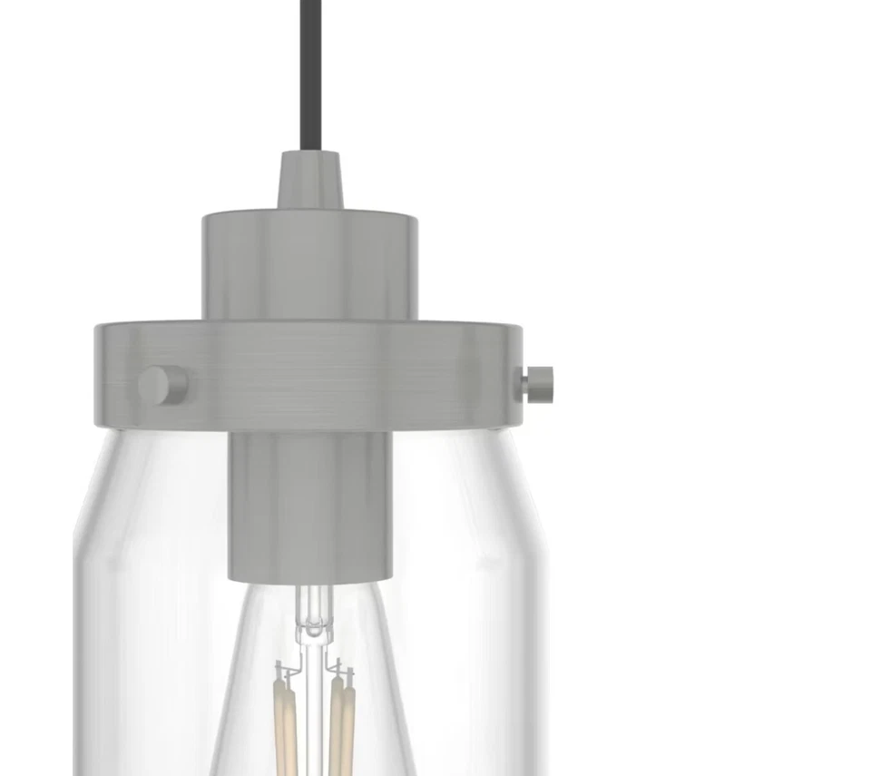 Island Pendent - 3 luces de níquel cepillado de la colección Devon Park - Hunter Foto 3 de 4