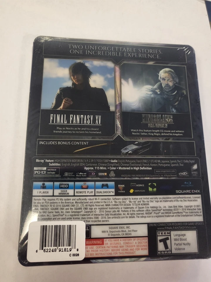 Final Fantasy XV, Deluxe Edition, PS4, Brand New Sealed, steelbook - Image 2 of 4