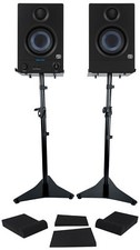 2 Presonus Eris 3.5 2nd Gen 3.5" Reference Studio Monitors Speakers Stands Pads