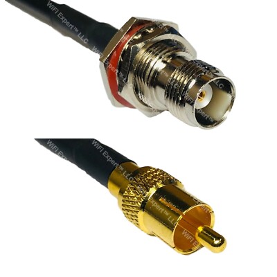 RFC240 TNC FEMALE BULKHEAD to RCA MALE Coax RF Cable USA-Ship Lot