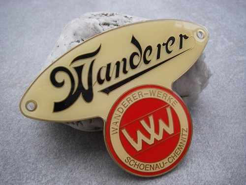 vintage german WANDERER AUTOMOBILES car sportscar radiator badge emblem plaque - Picture 2 of 4
