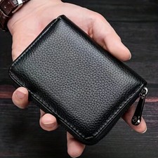 Men's Simple Large Capacity Zipper Card Holder Wallet