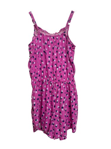 NWT Girls' Printed Sleeveless Woven Romper - Cat & Jack Pink L (10/12) - Picture 3 of 6