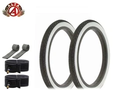 2 Alta WHITEWALL BICYCLE SMOOTH TIRES 16X 1.75 SLICK III TREAD WIRE BEAD 6PCS.