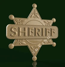 STL 3D Model SHERIFF SIGN for CNC Router Carver 3D Printer Engraver Aspire Cut