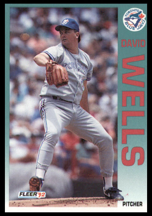 1992 Fleer #345 David Wells Toronto Blue Jays Baseball Card