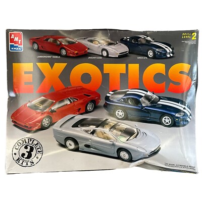 AMT ERTL Exotics 2 Complete Kits Lamborghini Diablo Jaguar XJ220 NEW
