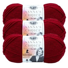  3 Pack Lion Brand Yarn 860-180E Vanna's Choice Yarn, Cranberry