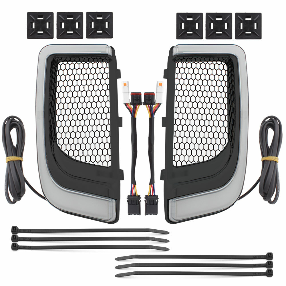 Fairing Lower Grills LED Turn Signal Lights Kit for Harley Touring