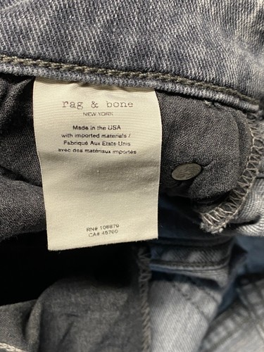Rag & Bone vita bassa ragazzo amico slim donna grigio invecchiato elasticizzato 24x29 junior - Foto 10 di 17