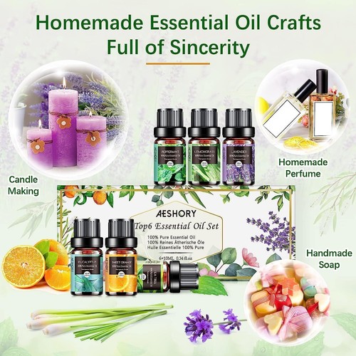 Ätherische Öle Duftöl Massage Naturrein Aromatherapie Diffusor 6×10ml Set - Bild 5 von 7