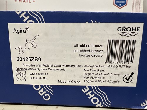 (NEW) Grohe 20425ZB0 Agira 2 Handle 3-Hole Bathroom Faucet, Oil Rubbed Bronze - Picture 2 of 4