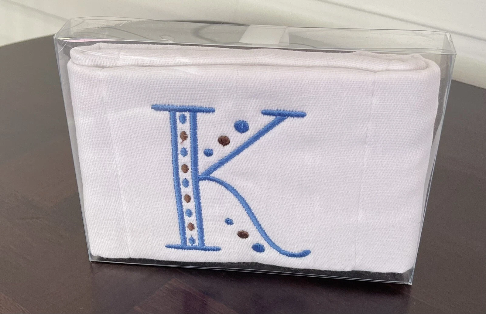 Personalized Embroidery Burp Cloth With Initial K