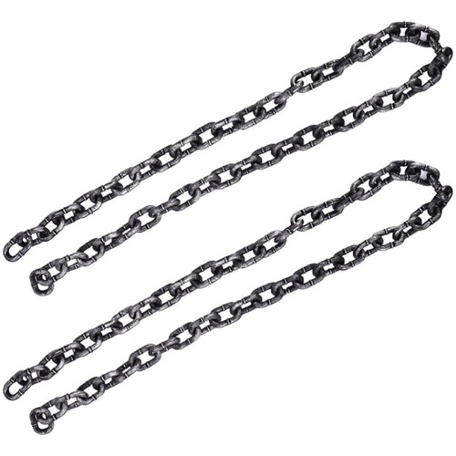 2 Pcs Simulated Iron Chain Props Cosplay Fake Plastic Link Decor