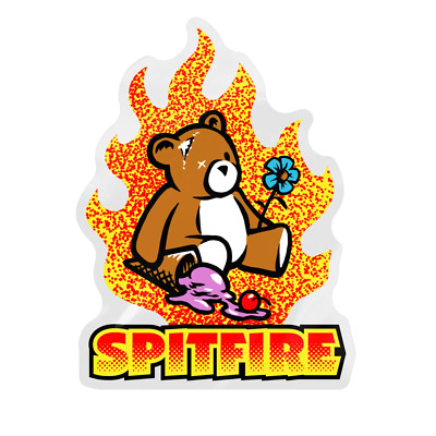Spitfire Wheels Lil Beatdowns Teddy Bear Skateboard Sticker Decal 3.5'' x 4.5''