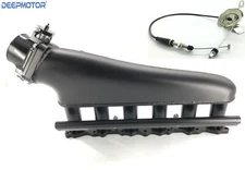 RB25 RB25DET Billet Intake Manifold Fuel Rail 90mm Throttle Body and Cable Black