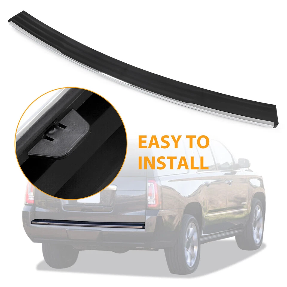 Almohadilla de paso de parachoques trasero con moldura cromada para Chevy GMC Suburban Tahoe 2015-20 Foto 3 de 4