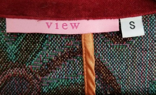 View Womens Coat Paisley Brown Velveteen Embroidered Multicolor Buttons Sz S NEW - Picture 12 of 12