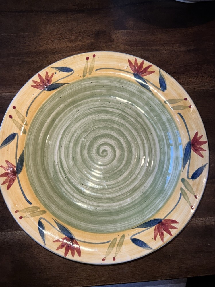 Pier 1 Elizabeth 14 Inch Hand Painted Round Serving Chop Plate