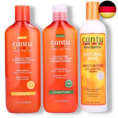 Cantu Sulfatfreies Shampoo & Conditioner 12oz mit Sheabutter Feuchtigkeitscreme