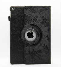 iPad 9.7" / iPad 6th 5th / iPad Air 1/2 Cover - 3D Black Flower 360 Smart Case