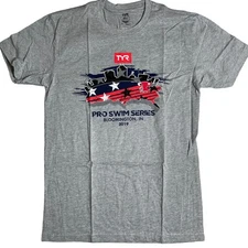 TYR Unisex Pro Swim Series 2019 Bloomington IN Short Sleeve Tshirt Grey - Small