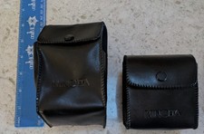OEM Lot of 2 Vintage Minolta Black Accessory Cases - 4x3  3x3 CLEAN Pouches