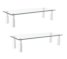 STB101 22.5 Inch Wide Tempered Glass Monitor Riser Desktop Stand Height Adjus...