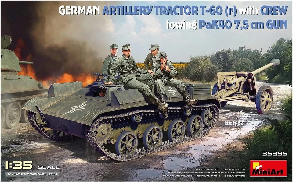 Miniart 35395 German Artillery Tractor T-60(r) + Crew Towing PaK40 7.5  1:35 KIT