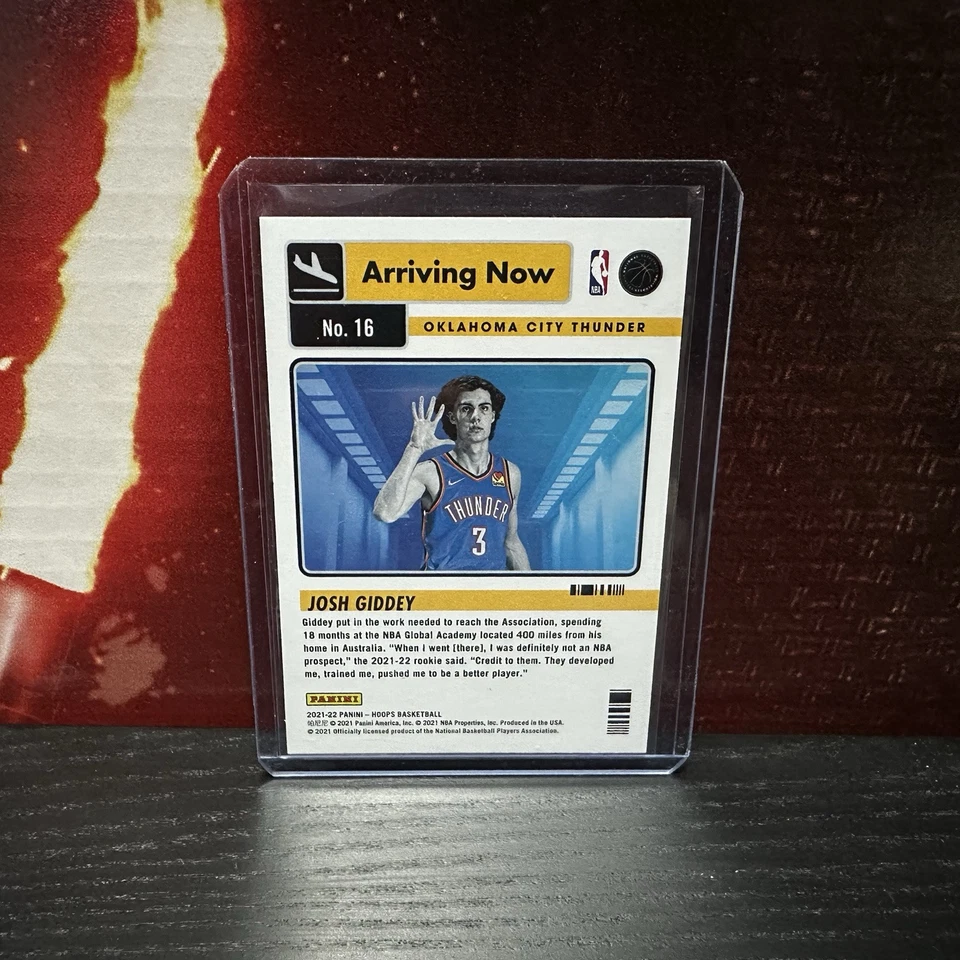 2021-22 Panini NBA Hoops Arriving Now JOSH GIDDEY Rookie #16 Thunder Bulls - RC - Image 2 of 2