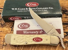 🔥 2007 CASE XX 61953L Red Shield Natural Bone Russlock Pocket Knife Rare 