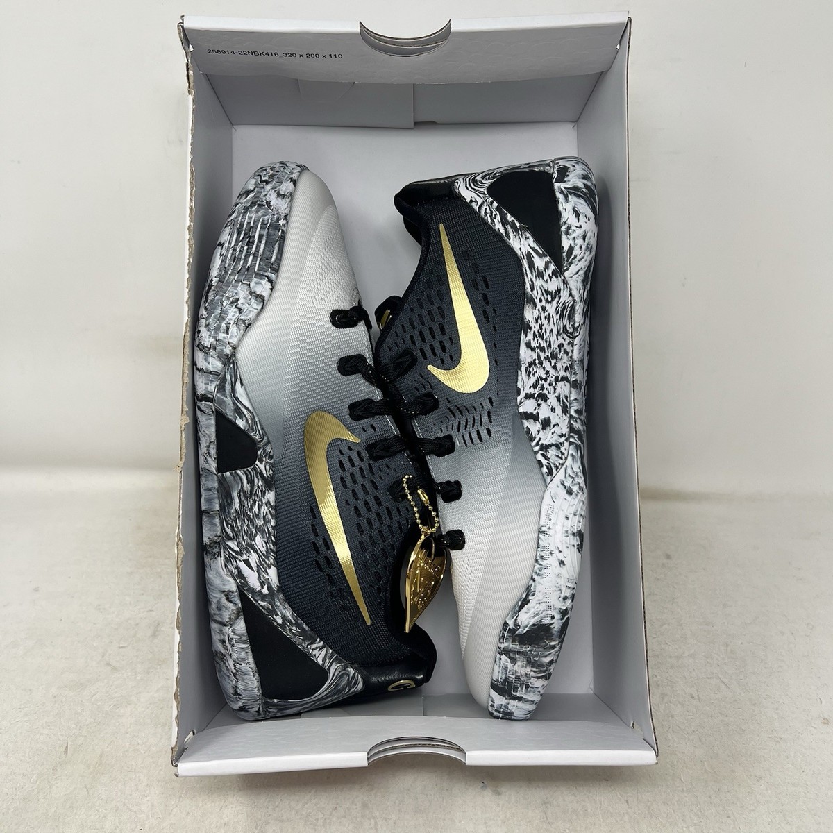 Nike Kobe 9 Low EM GS Mambacita Black White Metallic Gold No Lid