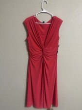 CHAPS Twist Front Dress Size XL 16-18 Sleeveless Evening Midi New Business