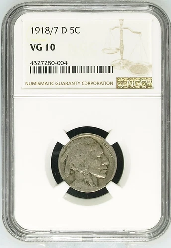 1918 D Nickel Indian Head or Buffalo NGC VG-10 /7