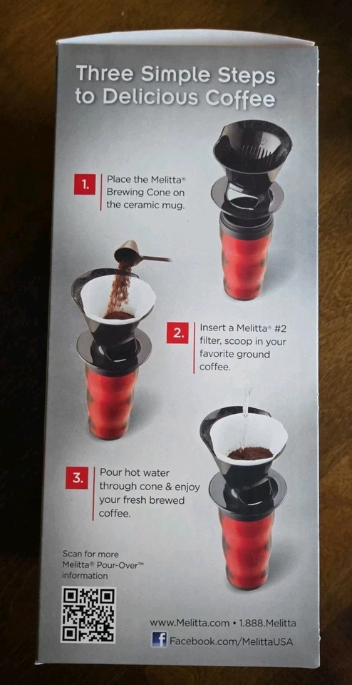 Melitta Pour-Over Cafetera Viaje Taza Juego Listo Joe Negro - Nuevo En Caja Foto 3 de 3
