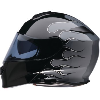 Z1R Solaris 2.0 Modular Helmet - Flame Black/Gray - Adult Size 2XL