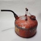 New ListingVintage McCulloch Gas/Oil Mixing Can With Wooden Handle, Red And Yellow Spout