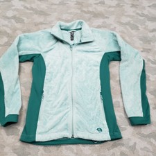 Mountain Hardwear Sweatshirt Womens XS Green Fleece Full Zip Pockets