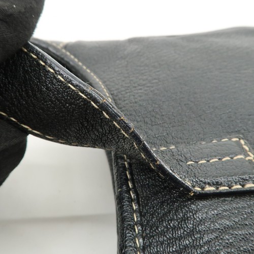 Ferragamo Logo Leather Shoulder Bag Hand Bag Black Authentic Used F/S - Picture 16 of 21
