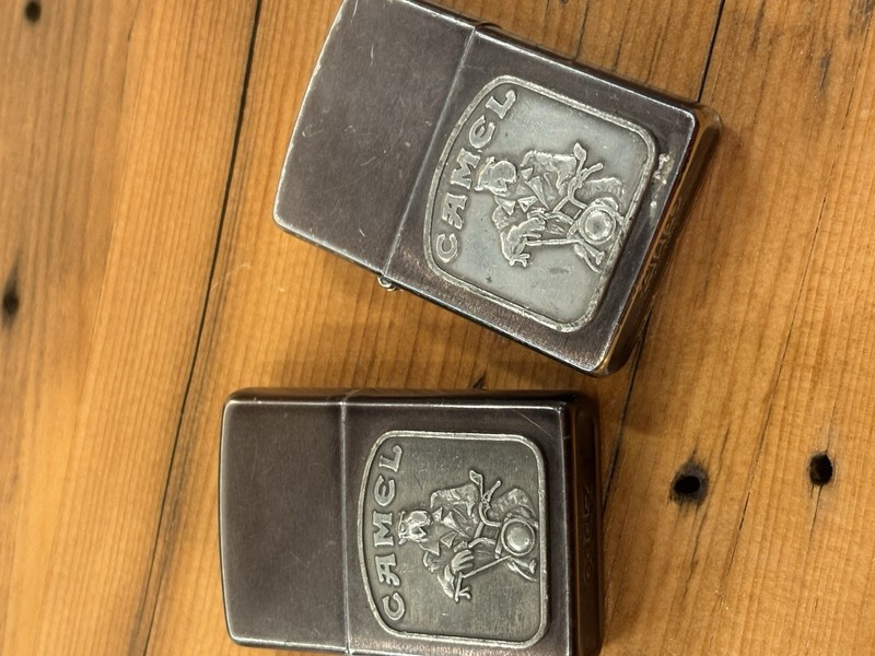 VINTAGE ZIPPO, JOE COOL, CAMEL, JOE BIKER, CIGARETTE LIGHTER ,SET OF 2 USA MADE