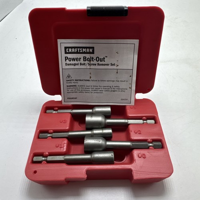 #ad Craftsman 5 Pc Power Bolt Out Damaged Bolt Screw Remover Set Made In USA $41.68