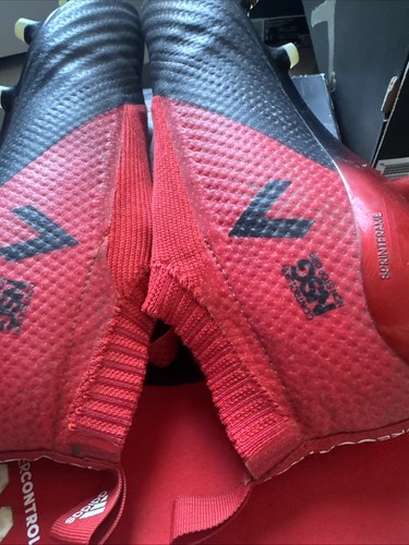 ADIDAS ACE 17+ PURECONTROL FG BB4314 Red Black Laceless Soccer Cleats Size 7 - Picture 5 of 6