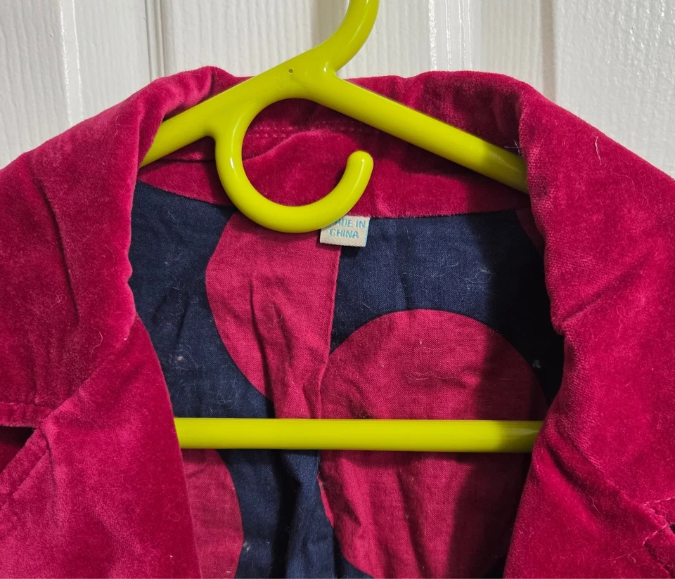 Vintage Boden 3/4 Length Burgundy Velvet Jacket Womens - Image 2 of 3