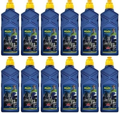 PUTOLIN MX5 SYNTHETISCHES 2 TAKT MOTOCROSS ÖL 12 x 1 LITER FLASCHEN - VOLLER KOFFER