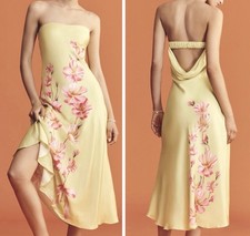 NWT Farm Rio Floral Printed Strapless Midi Slip Dress, Size S