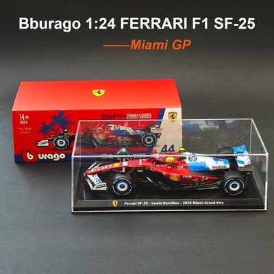 Bburago 1:24 Ferrari SF-25 F1 #44 Hamilton Miami GP Helmet Edition Diecast Model