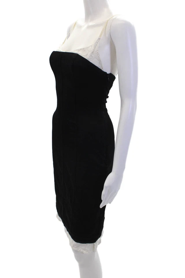 Mini Vestido BCBG Max Azria Para Mujer Sin Tirantes Cuello Corazón Negro Talla 0 Foto 2 de 4