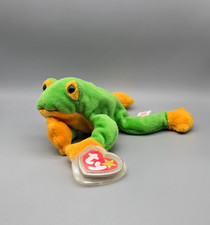 Ty Beanie Baby Smoochy the Green and Yellow Frog Prince MWMT